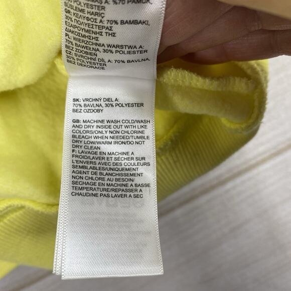 North Face Hoodie Womens XL Yellow Pullover Sweatshirt Half Dome Logo Front - Picture 7 of 9